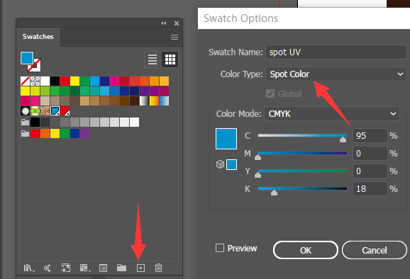 Set the color type to Spot Color