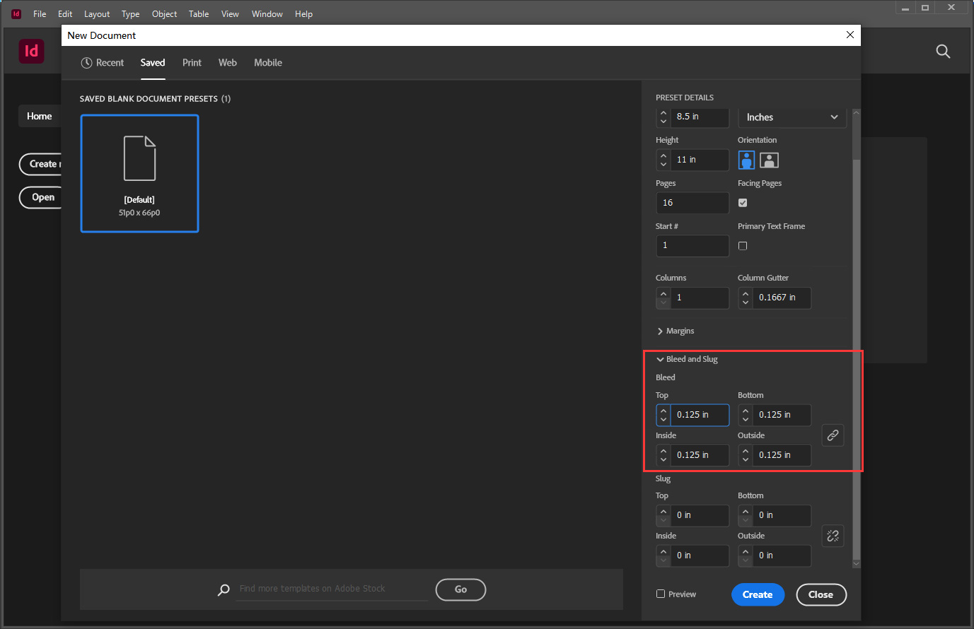 Add Bleed in Adobe InDesign Method 1