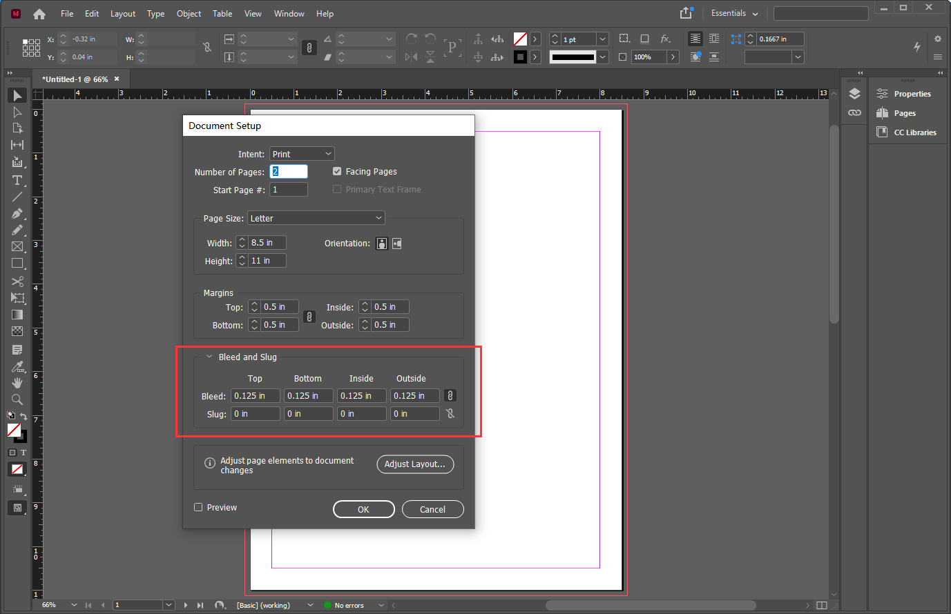 Add Bleed in Adobe InDesign Method 2 step 2