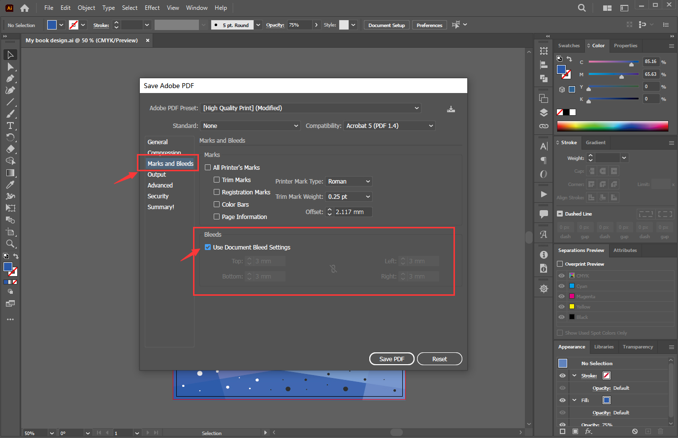 How to Export PDFs from Adobe Illustrator step 4