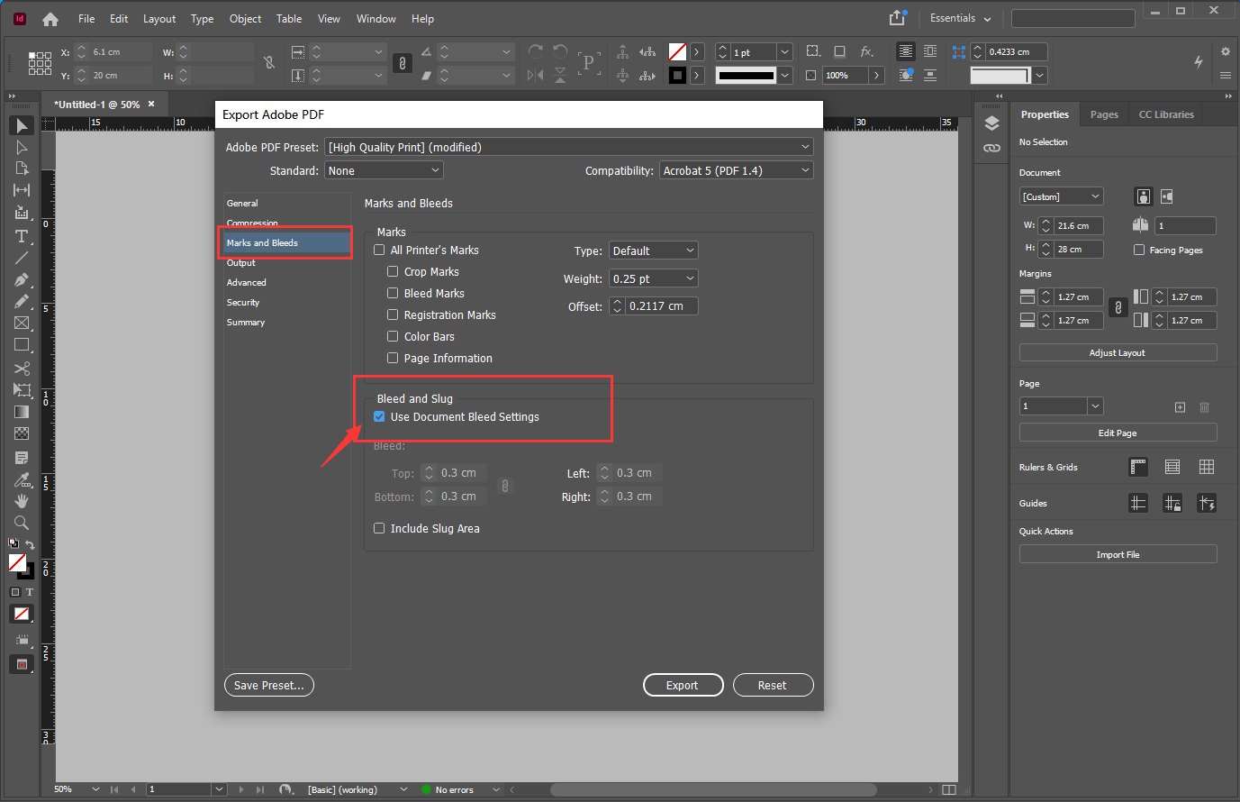 How to Export PDFs from Adobe InDesign Step 4