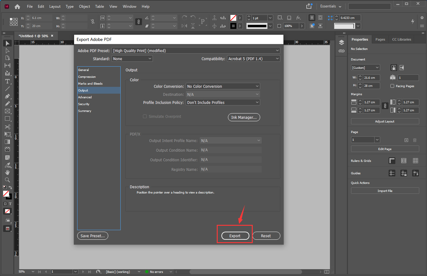 How to Export PDFs from Adobe InDesign Step 6