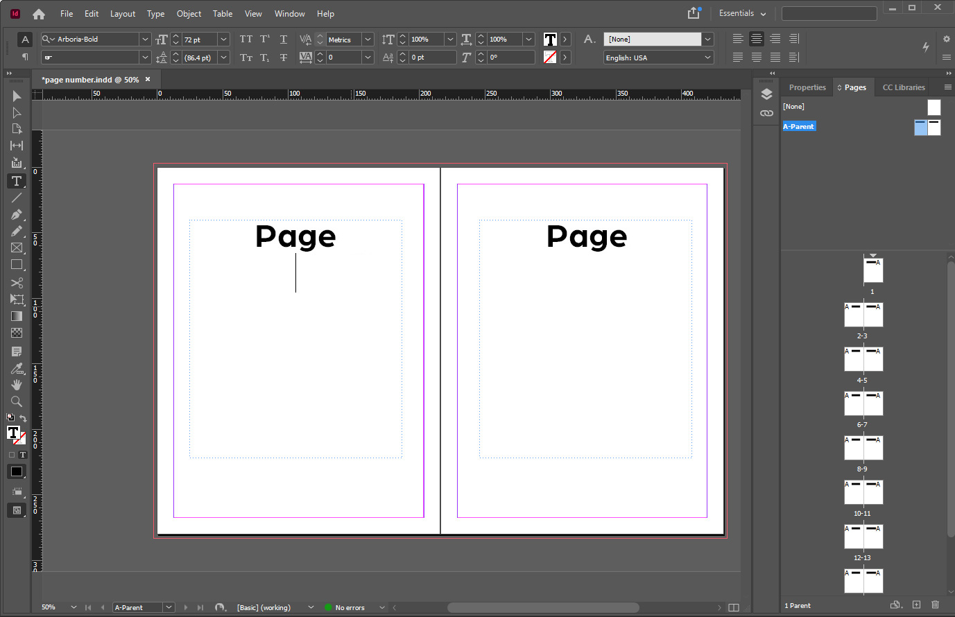How to Set Up Page Numbering Using InDesign Step 2