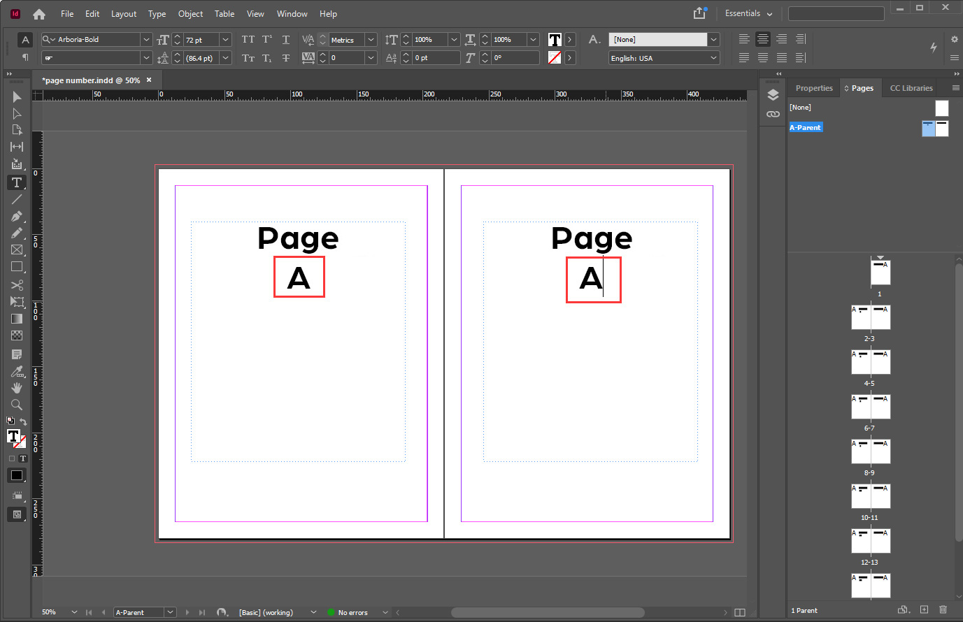 How to Set Up Page Numbering Using InDesign Step 4