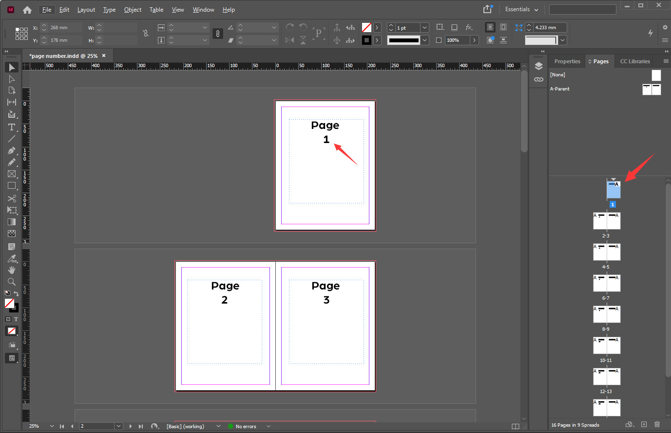 How to Set Up Page Numbering Using InDesign Step 5
