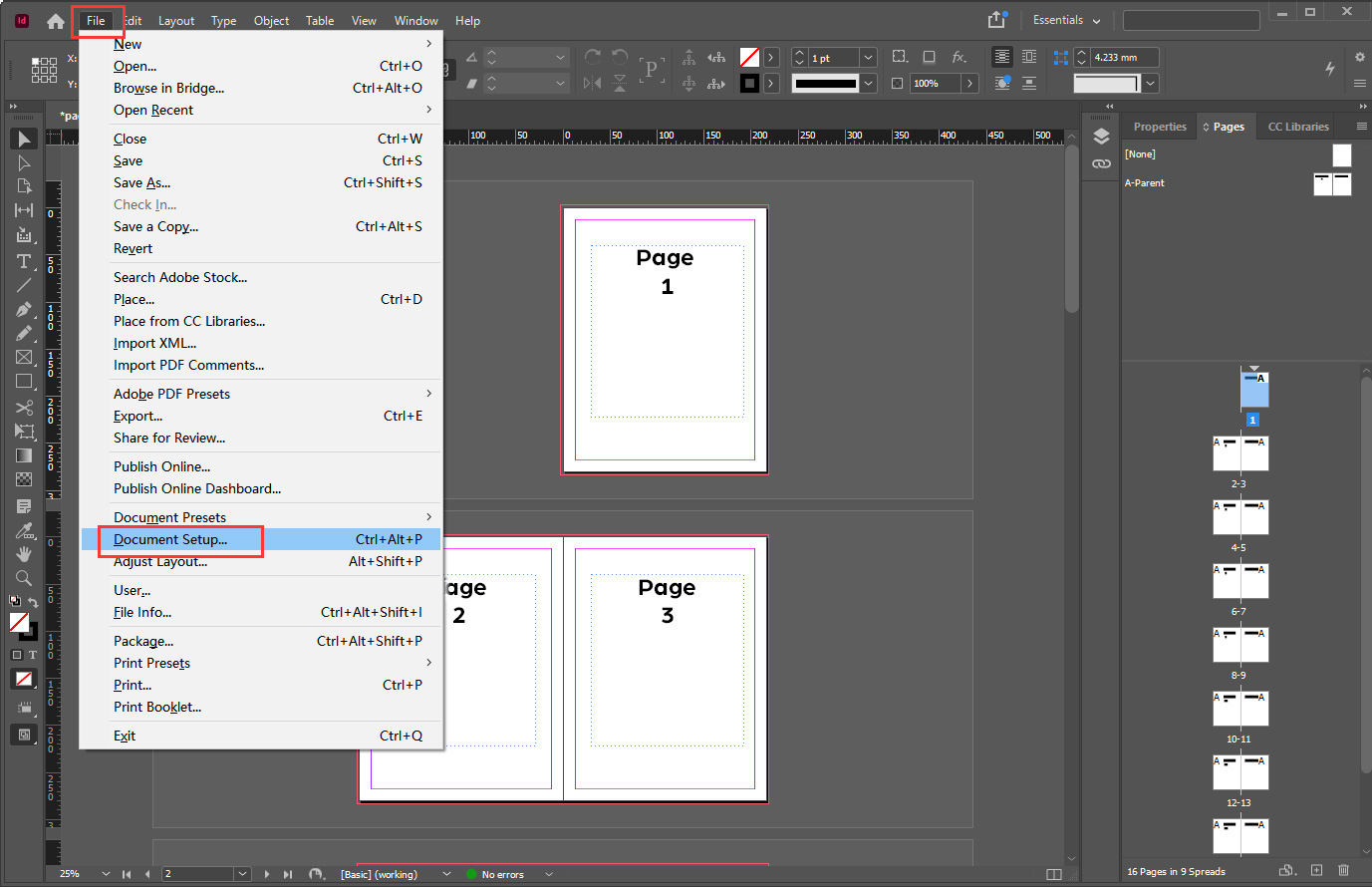 Set facing page in Indesign-1-01