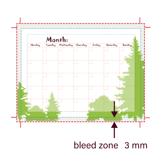 Magnetic-Calendar-bleed-zone