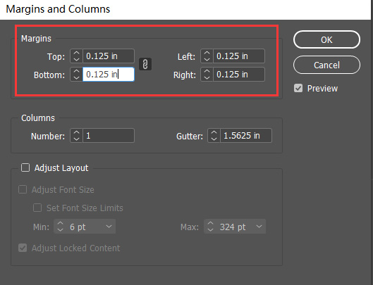 How to set margins 2