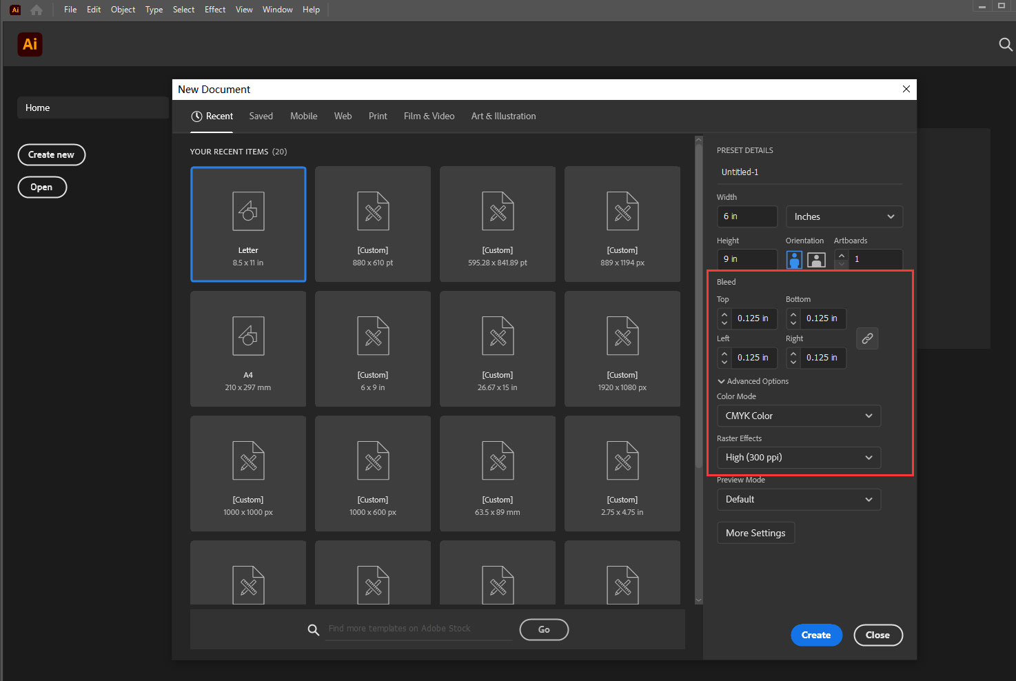 Setting up your document
