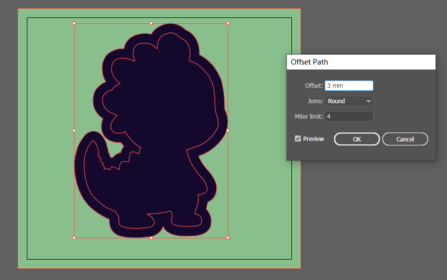 Create the die cut path