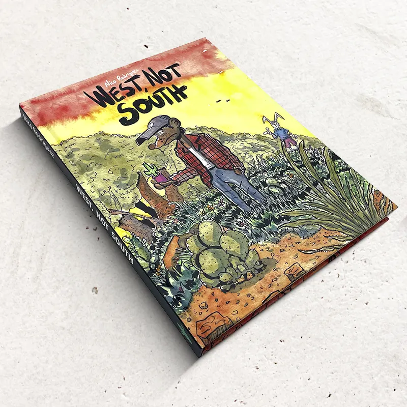 Closed hardcover anime comic book with custom printed cover