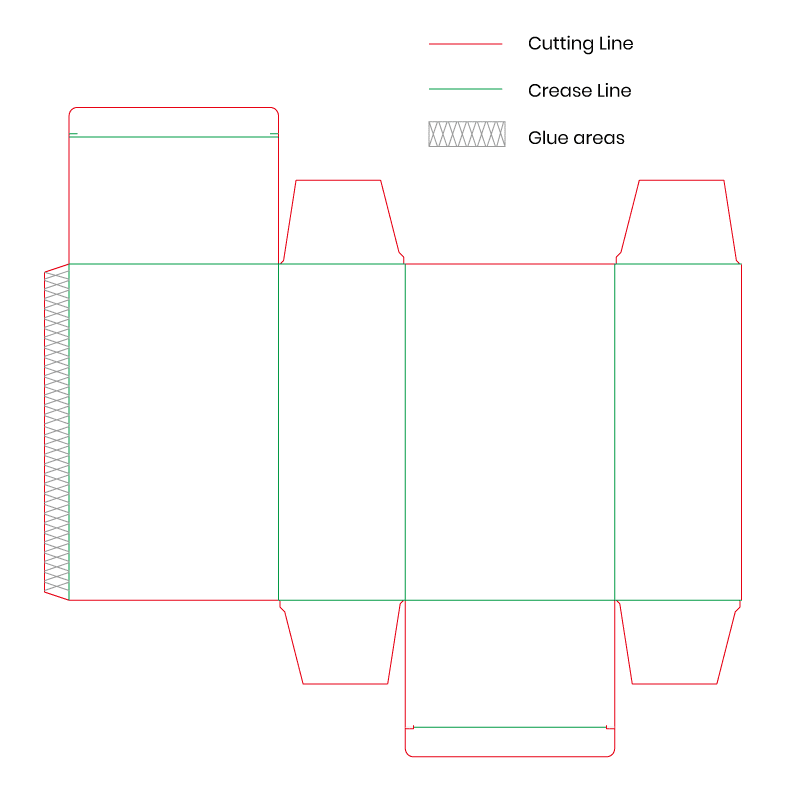 Reverse Tuck End Box dieline