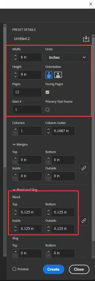 Creat New Document in Adobe InDesign