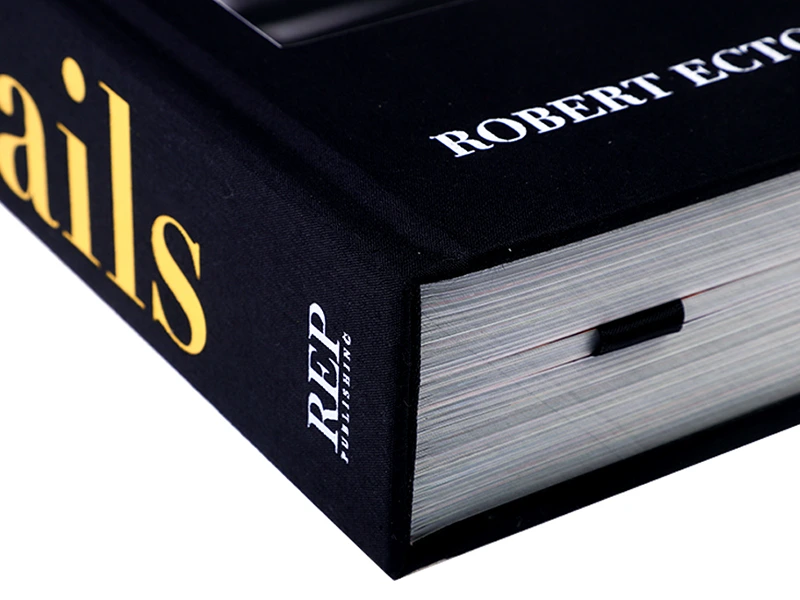 gold and white stamping in cloth-covered hardcover book