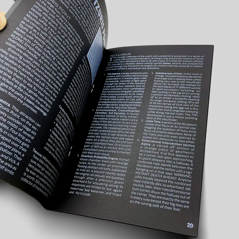 custom black paper books with white ink