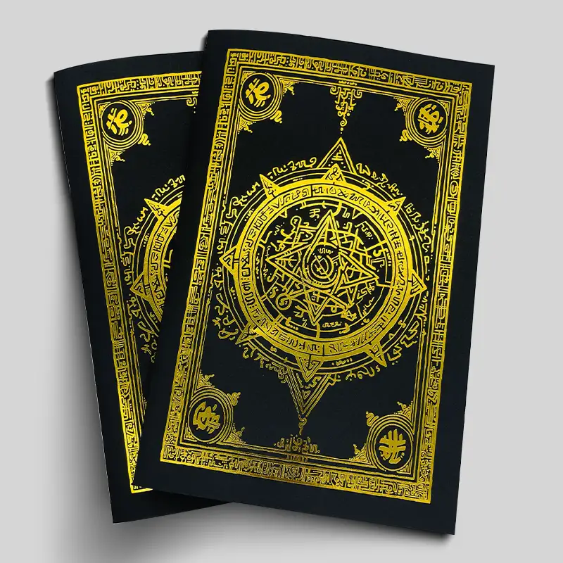 foil stamping on black paper