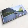 Open hardcover book showing interior page layout