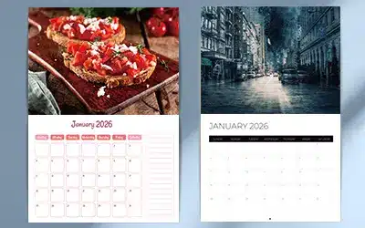 wall calendar printing menu icon