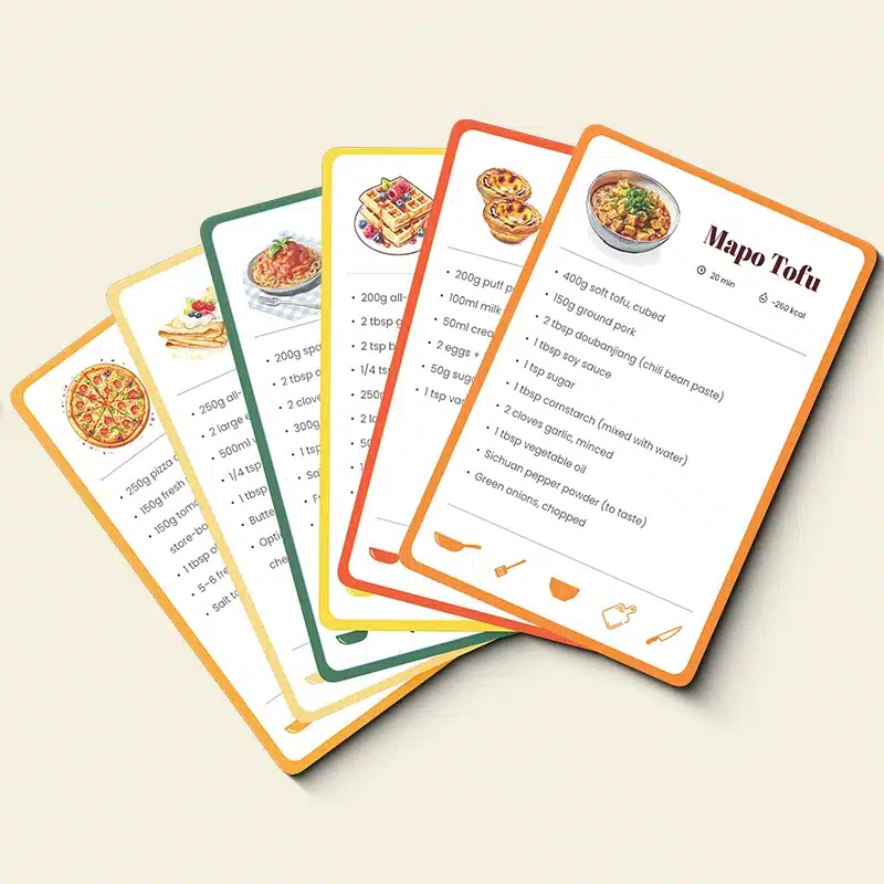 custom recipe card printing