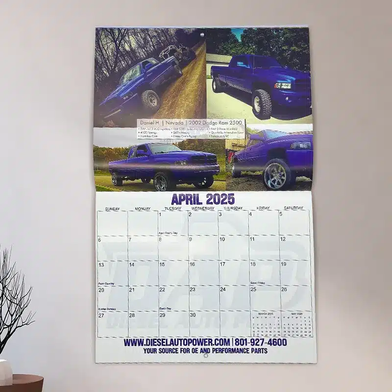 custom saddle stitch calendar printing