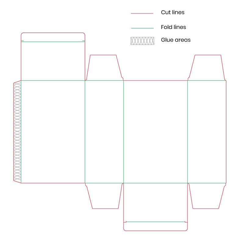 Reverse Tuck End Box dieline