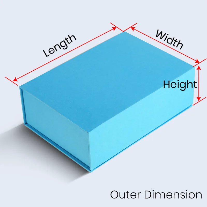 Magnetic Closure Rigid Boxes outer Dimension