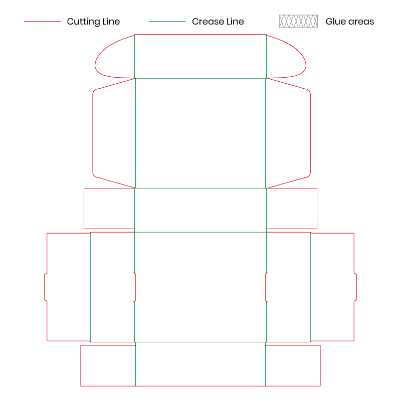 One-Piece Tuck Top Box dieline