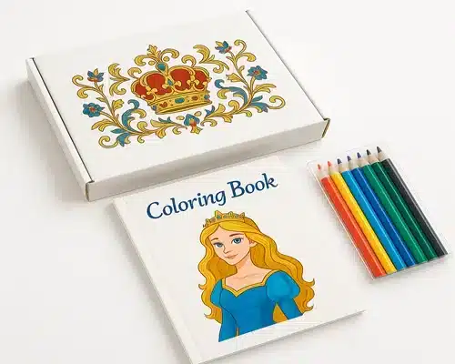 coloring book with plus pencils