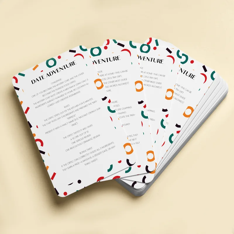 Custom Couples Adventure Challenge Card decks