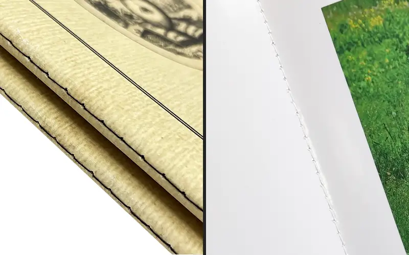 single sewn binding effect