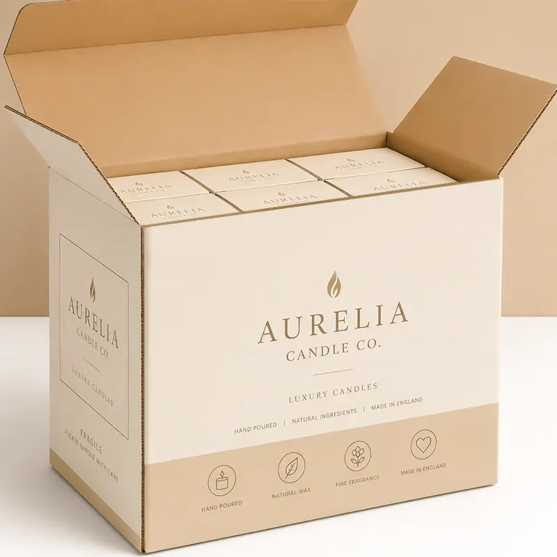 Corrugated candle shipping boxes
