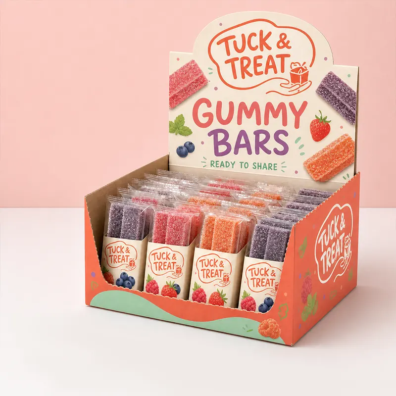 Custom counter display candy box for retail checkout displays