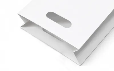 Die-cut handles for custom paper bags