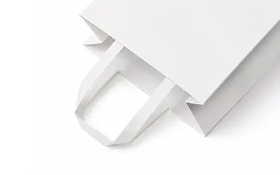 Flat paper handles for custom paper bags