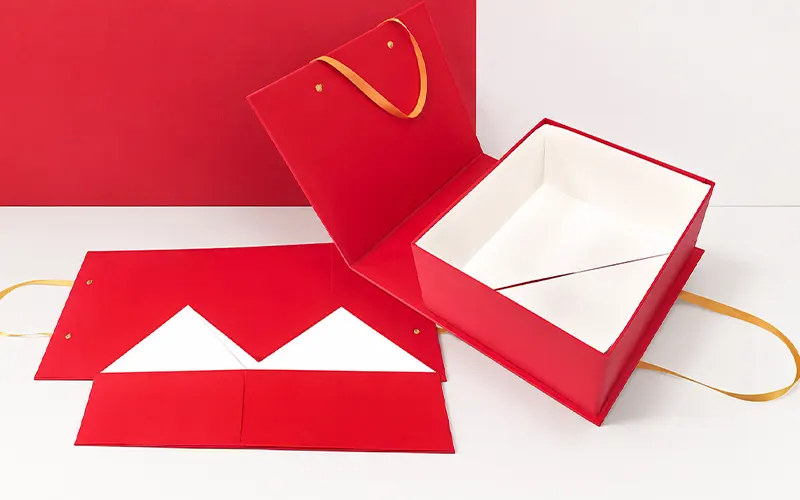 Folding bottom collapsible rigid box