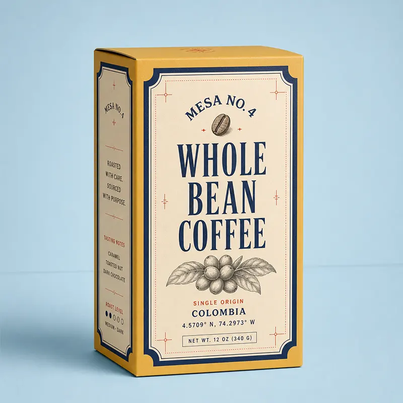 Folding Carton Coffee Boxes