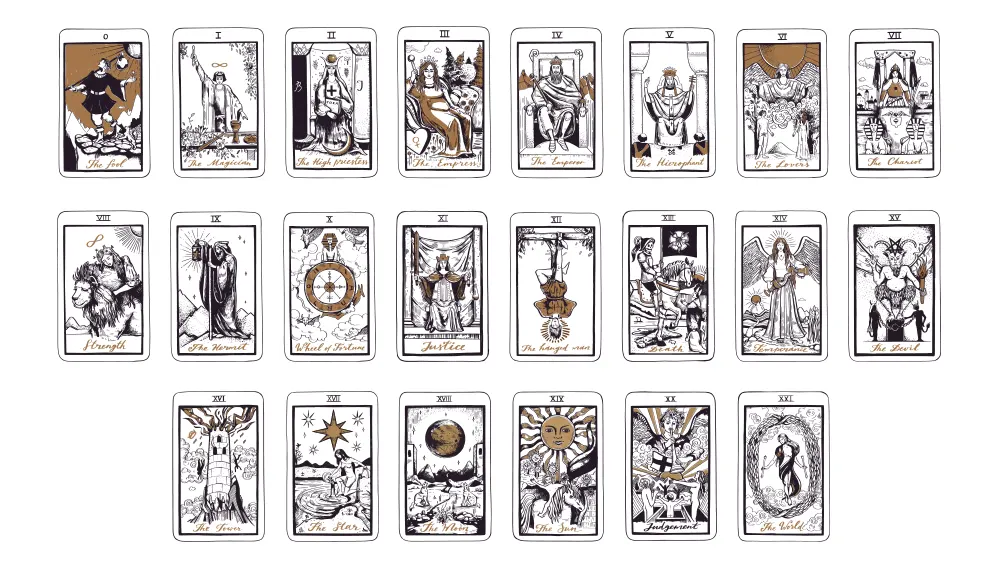 The 22 Major Arcana cards