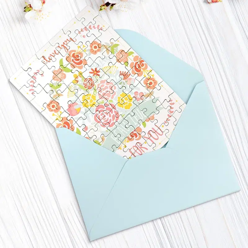 custom printed puzzle greeting cards