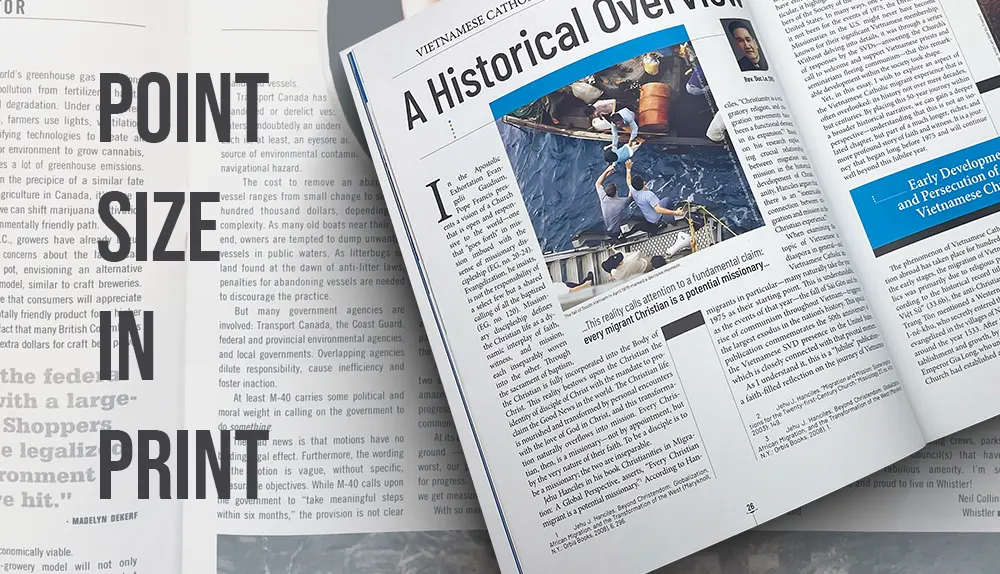 Point Size in Print